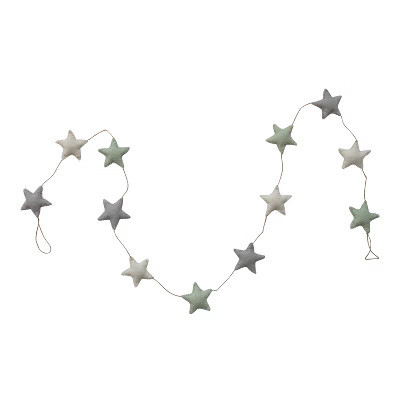 Storied Home Handmade Wool Felt Star Garland with Jute Cord, Multicolor | Target