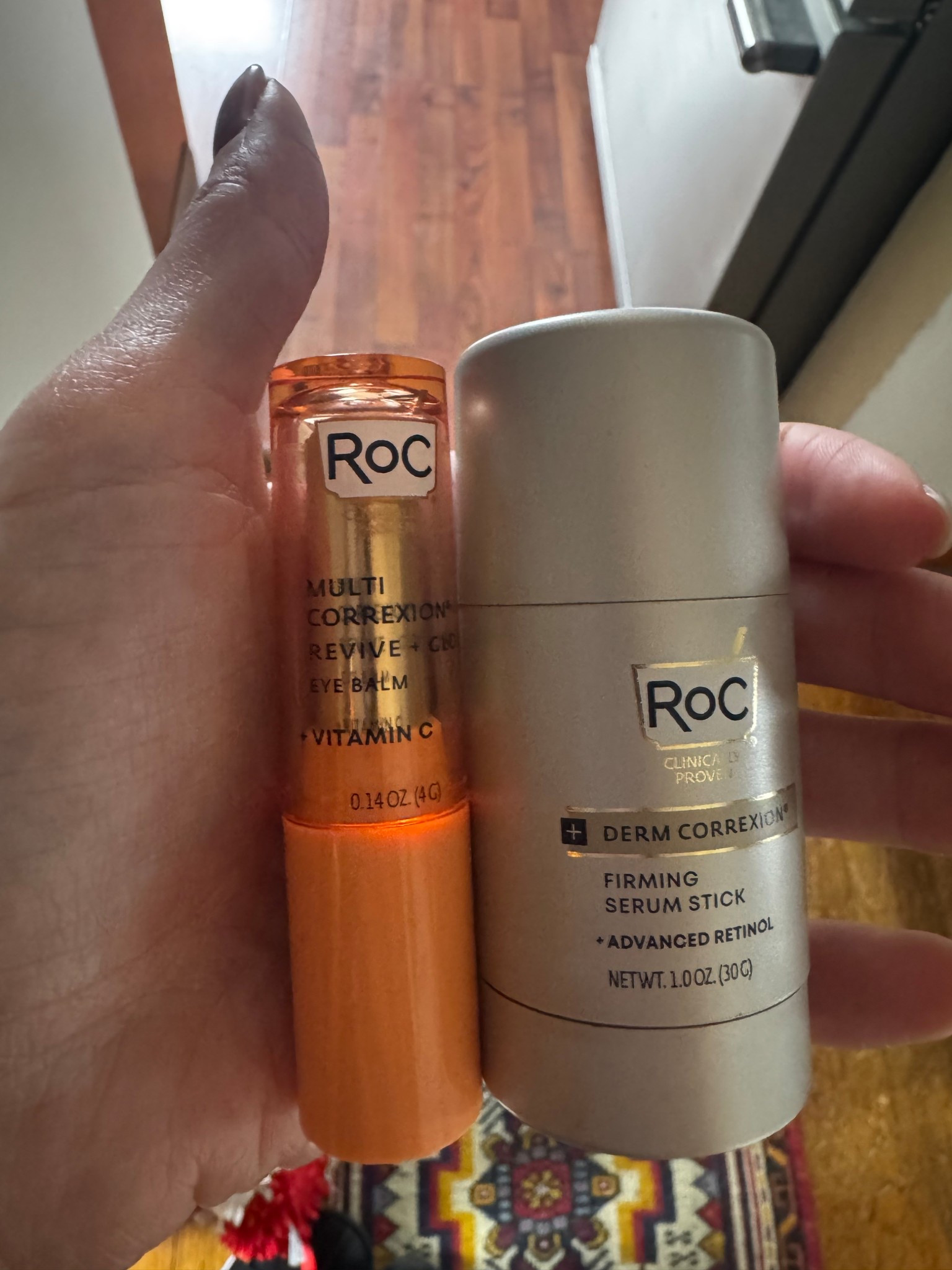 Two of my favorite drugstore skin care products from ROC. Since I can’t use my prescription tretinoin too close to my eyes, I like that this vitamin C stick brightens up my undereye area and helps with moisture. The retinol stick is used on my neck nightly to help prevent crepey skin and wrinkles. Also since they are both stick form, they are very easy to travel with! #skincare #drugstore #antiaging #healthyskin 

#LTKselfcare #LTKBeauty