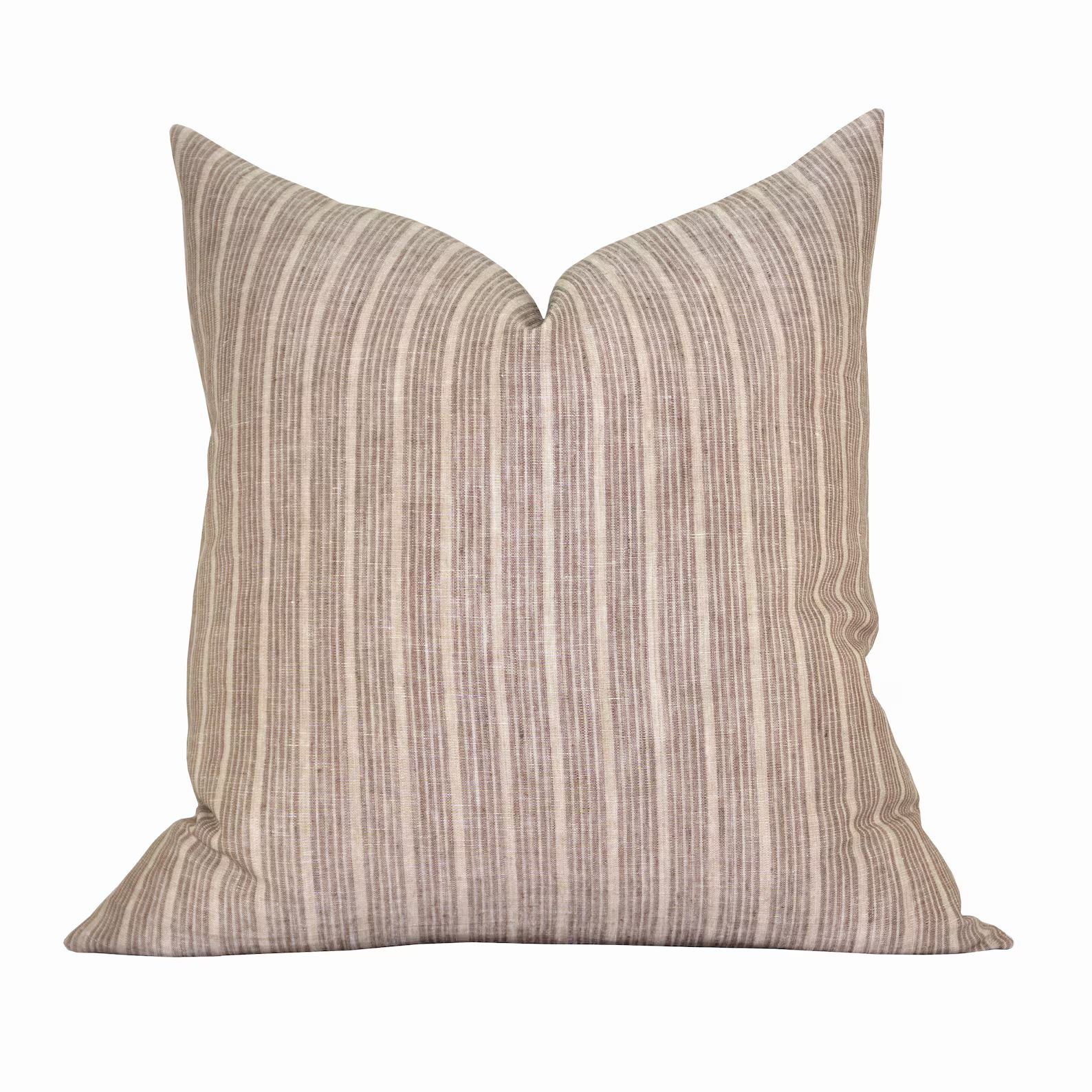 Pillow cover, Delphi Clay, woven stripe, Spark Modern pillow | Etsy (US)