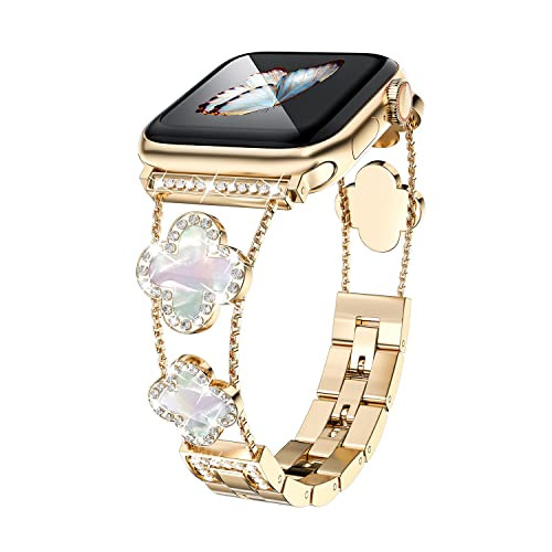38/40/41/42 mm(Series 10) cool woman chain metal smartwatch strap compatible with Apple Watch Band Series 10/9/8/7/6/SE/5/4 adjustable replacement watch bracelet for Iwatch gold Watch Band | Amazon (US)