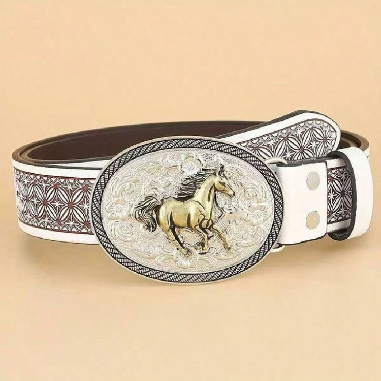 Casual Fashion Versatile Western Cowgirl Retro Women's Belt Fall, Autumn, Horse Belt | SHEIN