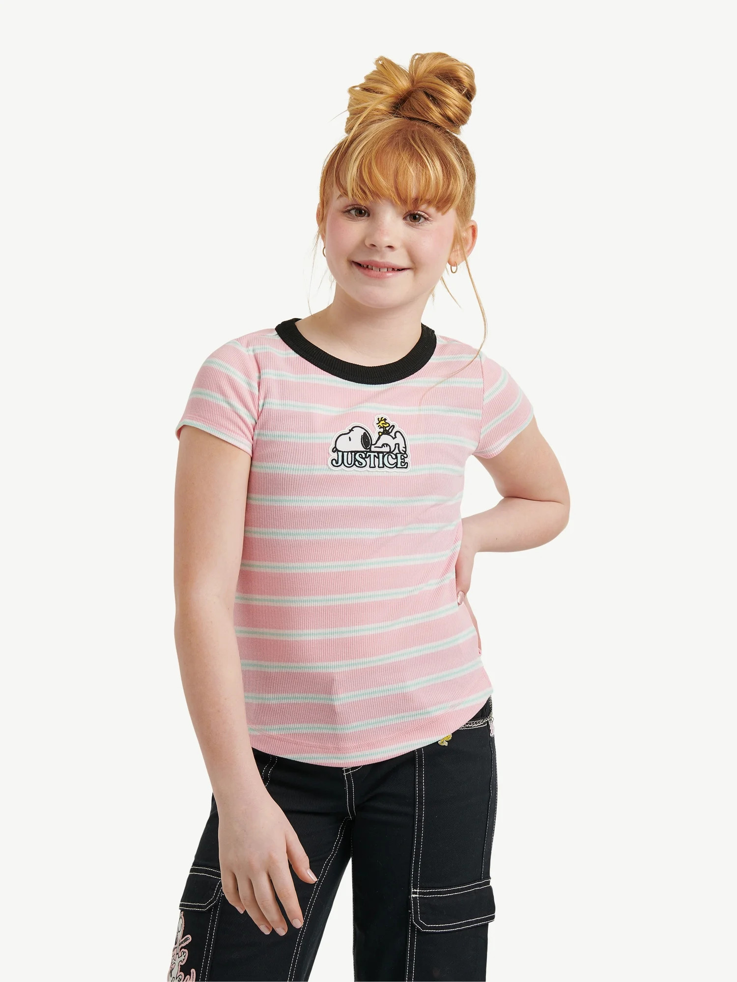 Justice Girls Snoopy Highneck Rib Tee , Sizes XS-XLP | Walmart (US)