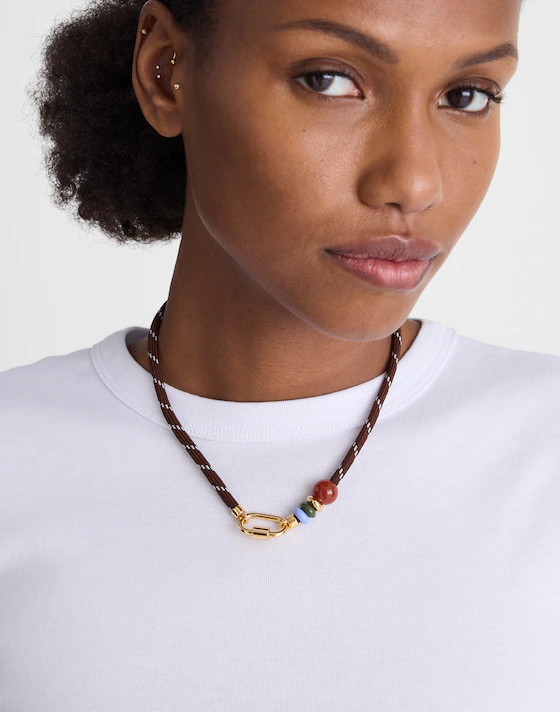 Semiprecious Carabiner Paracord Charm Necklace | Madewell