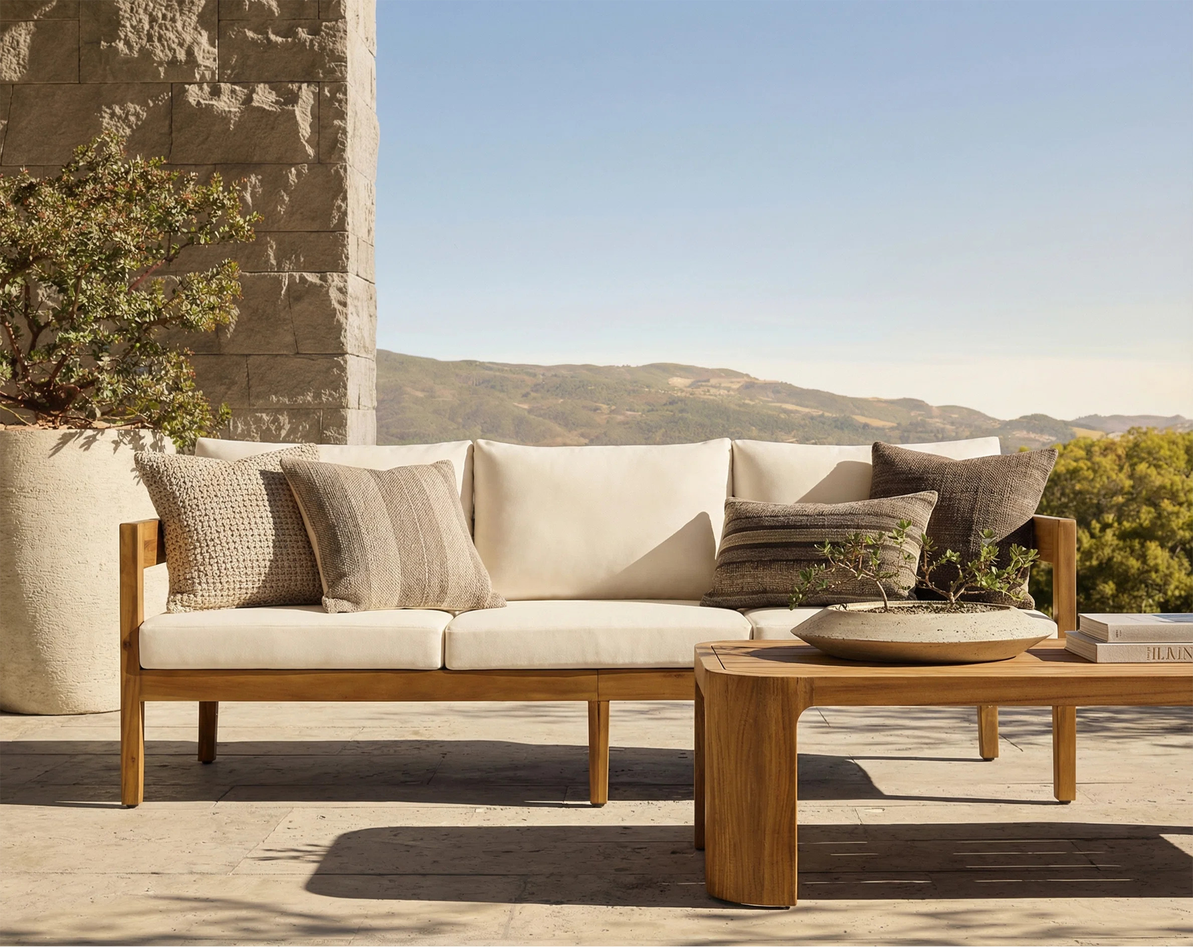 76.5'' Wide Straight Patio Sofa with Cushions | Wayfair North America