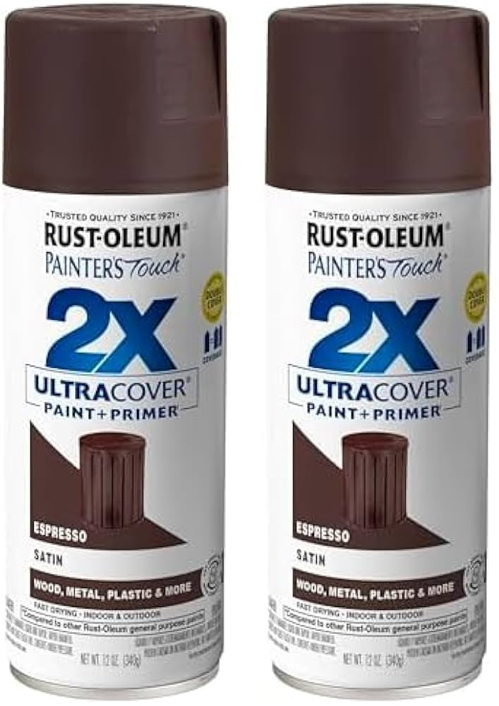 Rust-Oleum 249081 Painter's Touch 2X Ultra Cover Spray Paint, 12 oz, Satin Espresso (Pack of 2) | Amazon (US)