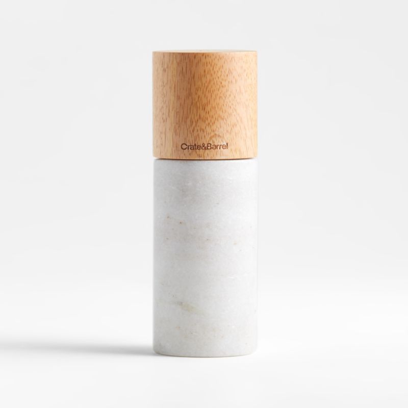 Marble and Wood Pepper Mill + Reviews | Crate & Barrel | Crate & Barrel
