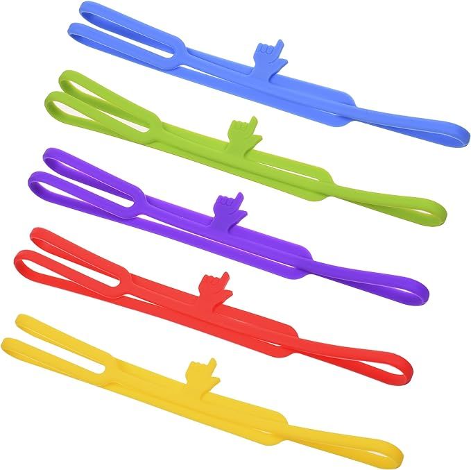 Silicone Finger Point Bookmarks Book Marker for School Supplies Stationery Assorted Colors Pack-5... | Amazon (US)