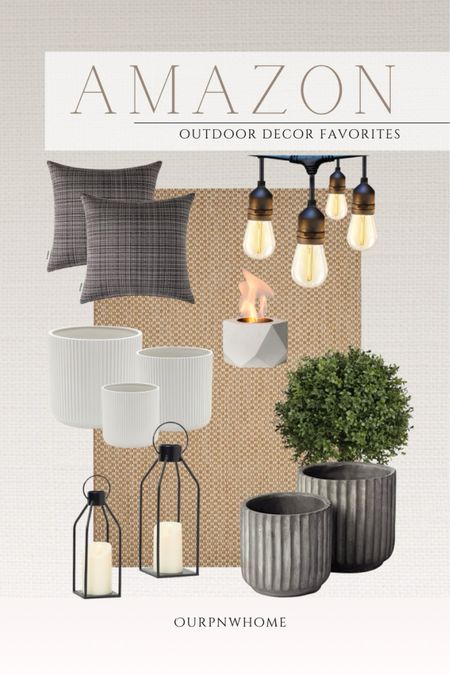 Amazon outdoor decor finds!

Neutral outdoor rug, patio area rug, bistro lights, cafe lights, outdoor lighting, patio lighting, outdoor throw pillows, tabletop fire pit, fluted planter pots, gray planters, white planters, patio decor, outdoor planters, topiaries, outdoor lanterns, Amazon patio

#LTKHome #LTKStyleTip #LTKSeasonal