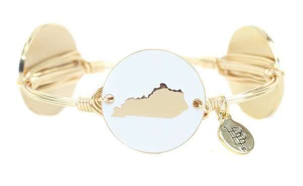 The Gold + White Kentucky Bangle Bracelet | Bourbon and Boweties