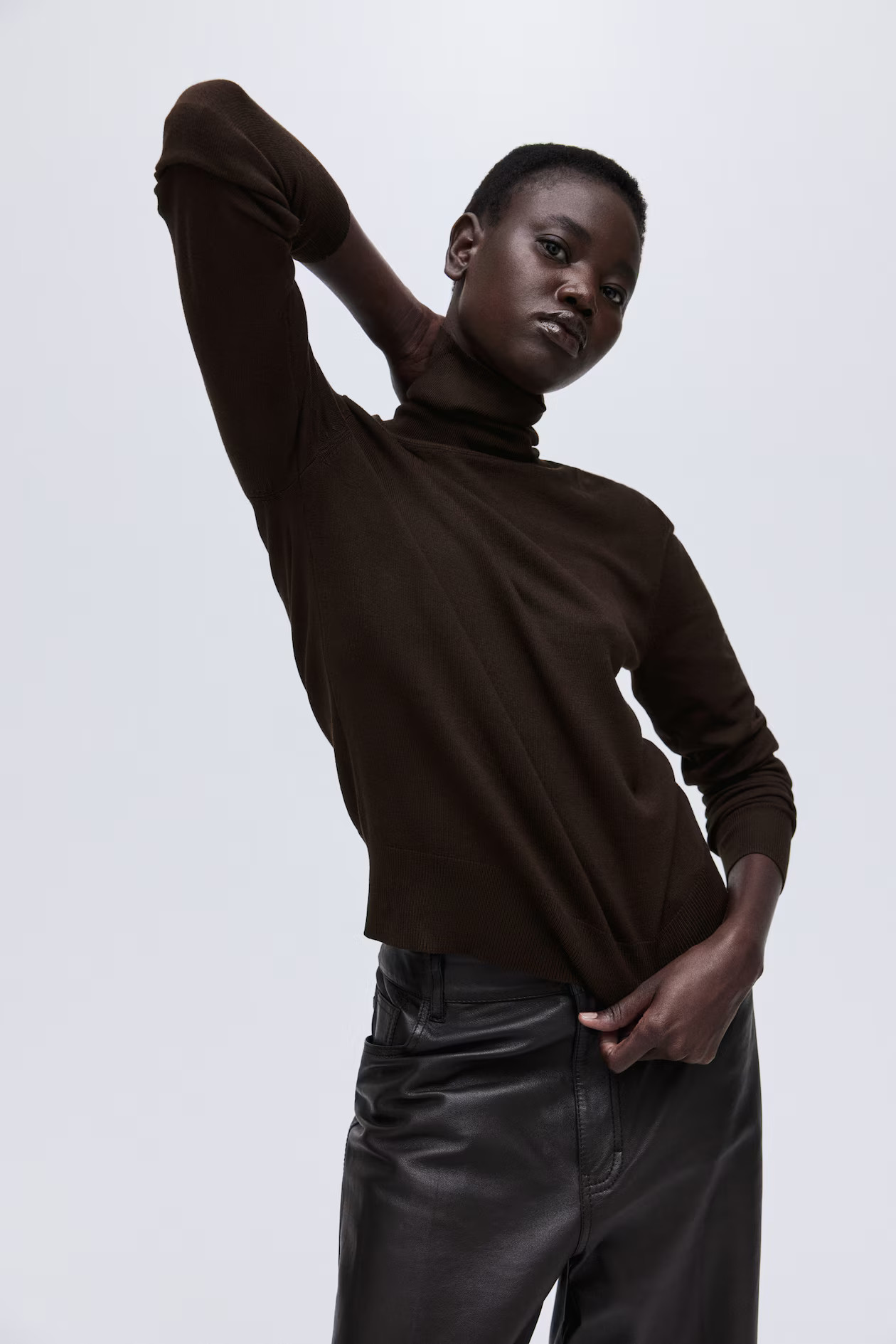 Turtleneck Sweater - Dark brown - Ladies | H&M US | H&M (US + CA)