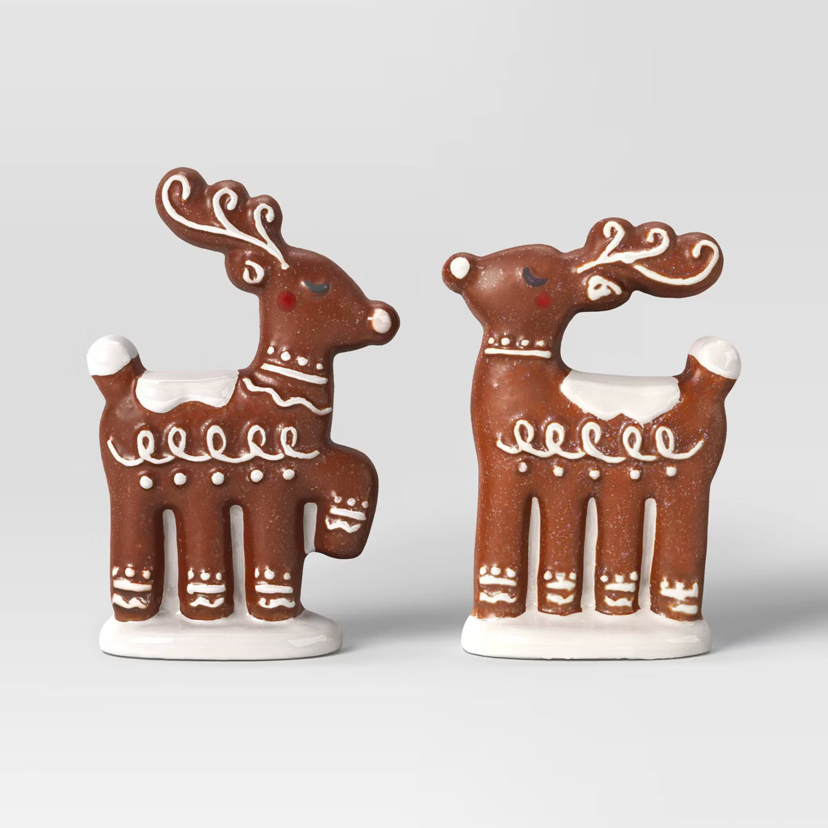 2pk Christmas Ceramic Gingerbread Deer Decor - Wondershop™ | Target