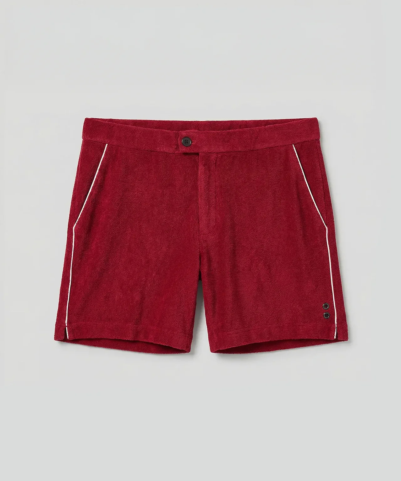 Cotton-Terry Tennis Shorts w. Piping: Red | Shop.app
