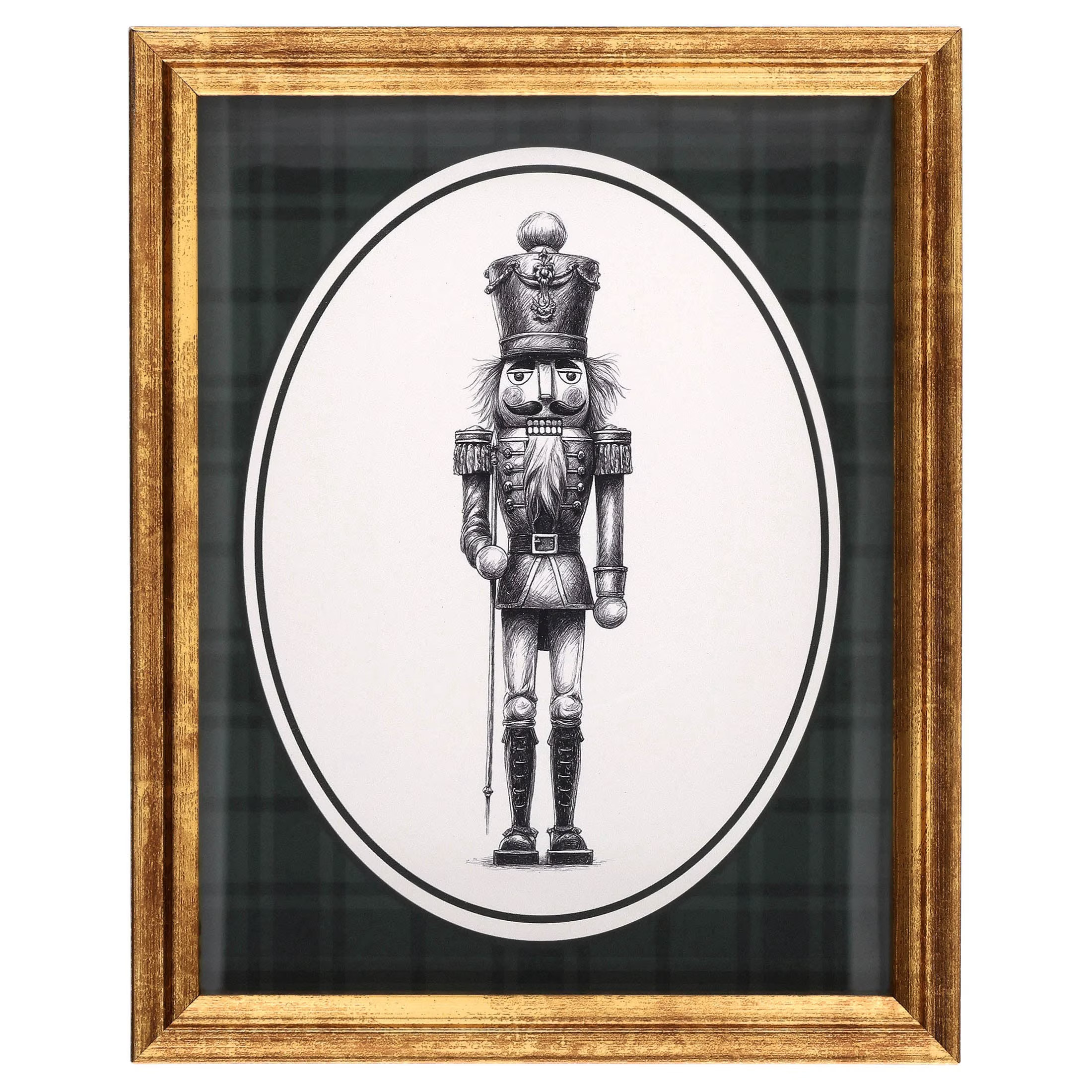 My Texas House Nutcracker Print Framed Christmas Wall Art, Multicolor, 8" x 10" | Walmart (US)