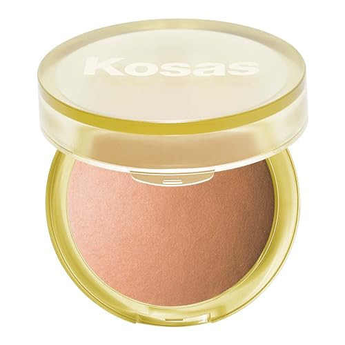 Kosas Sun Show Glowy Warmth Baked Bronzer - Contouring Powder for Cheekbones, Nose & Jawline - Enriched with Concentrated Fatty Acids - Talc-Free, Vegan & Hypoallergenic - Beachy | Amazon (US)