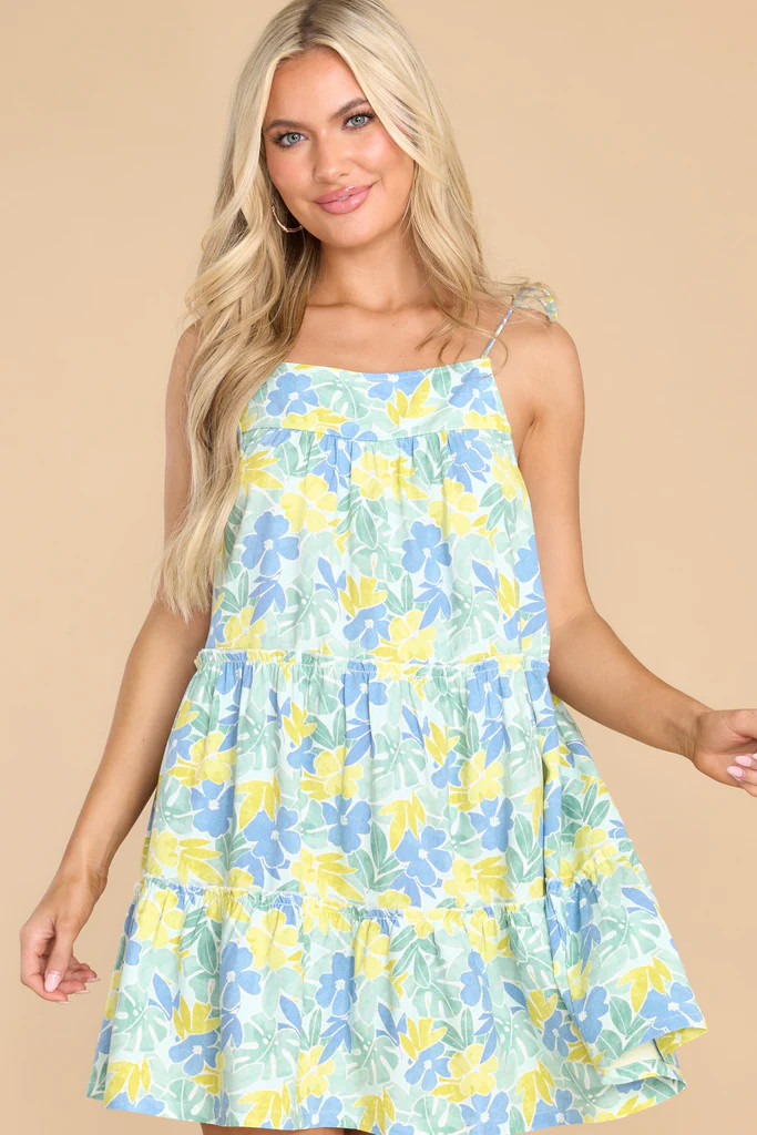 Be My Baby Green Floral Print Dress | Red Dress 