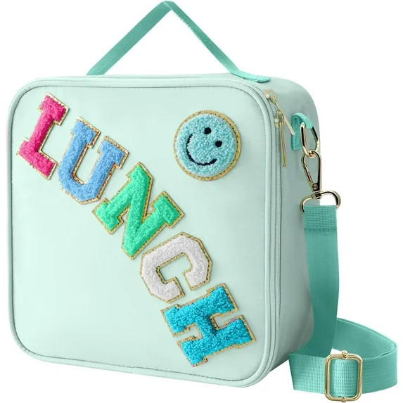 Insulated Lunch Bag With Adjustable Shoulder Strap, Nylon Preppy Lunch Box Large Insulated Lunch ... | Walmart (US)