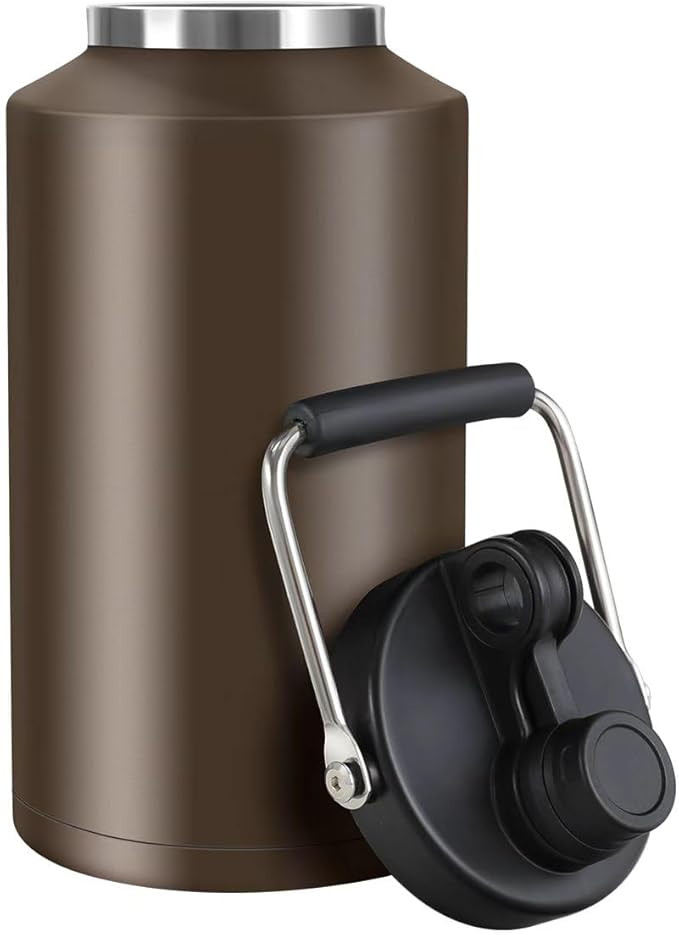 Insulated Water Bottle, 1 Gallon Jug with Handle, 128 oz Stainless Steel Large Water Bottle Wide ... | Amazon (US)