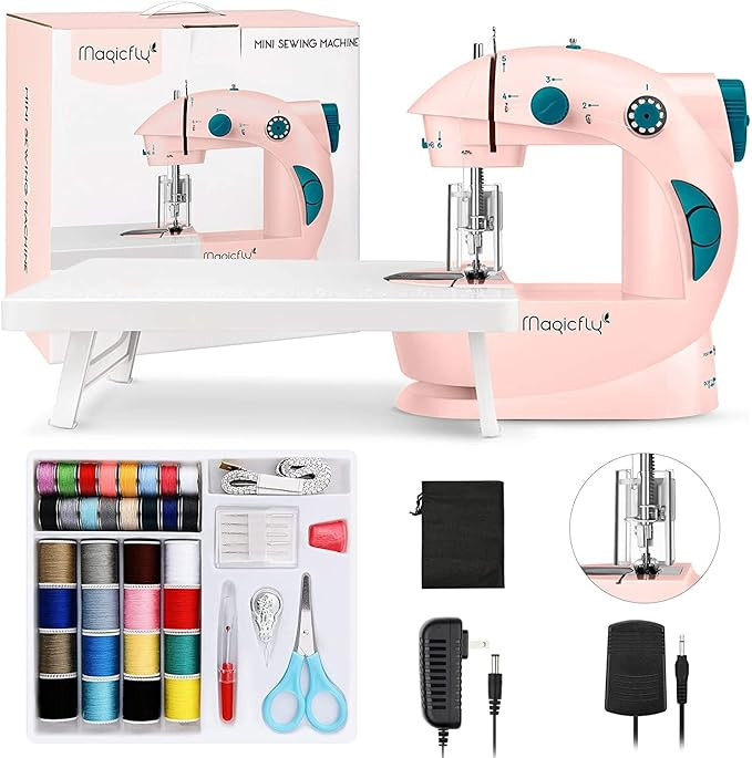 Magicfly Mini Sewing Machine with Extension Table, Dual Speed Portable Sewing Machine for Beginne... | Amazon (US)
