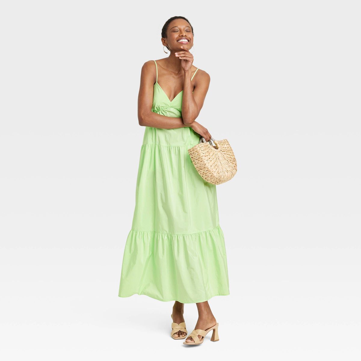 Women's Maxi Sundress - A New Day™ Green XL | Target