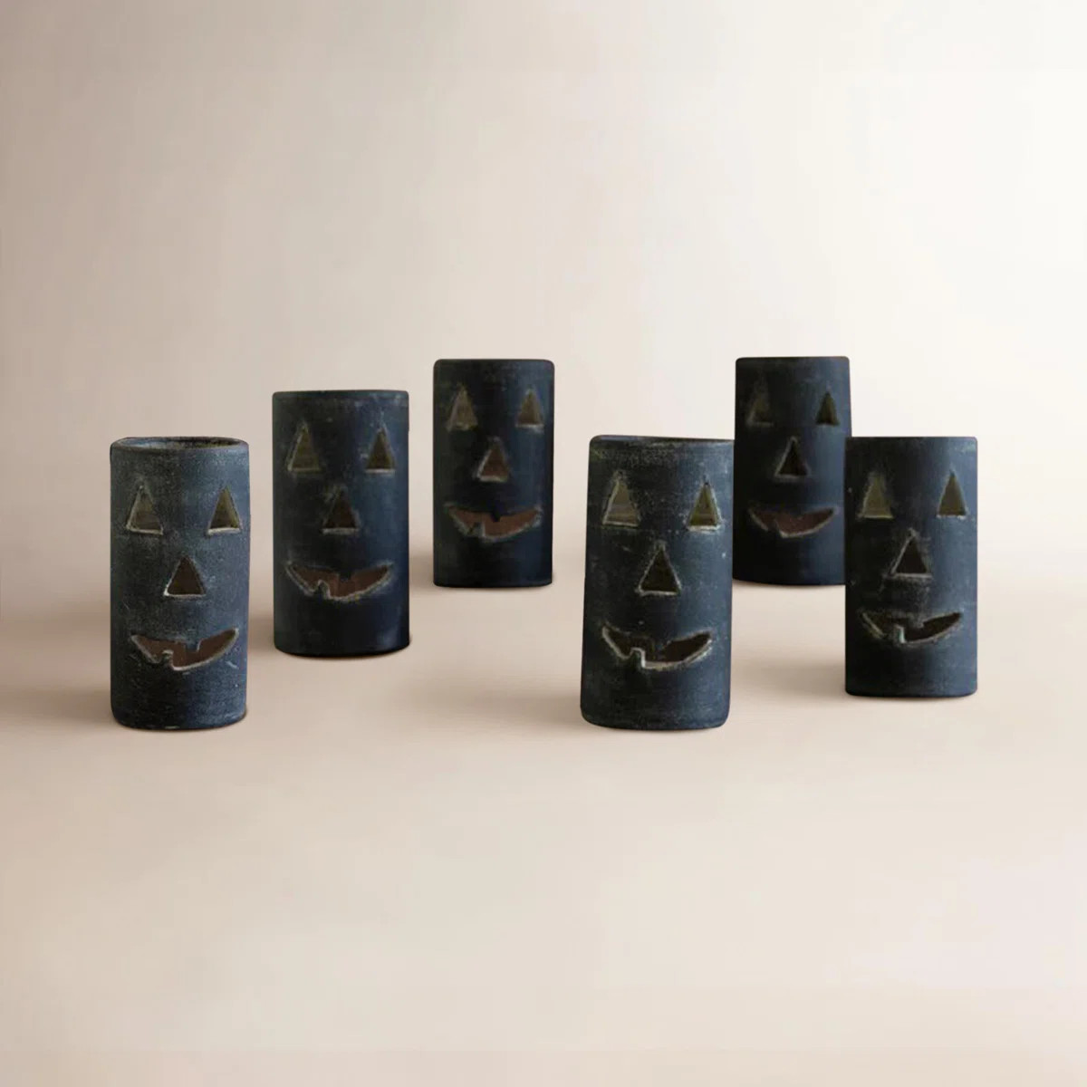 Tall Black Clay Jack-O-Lantern Luminary – 8" Tall Halloween Decor | Wayfair North America