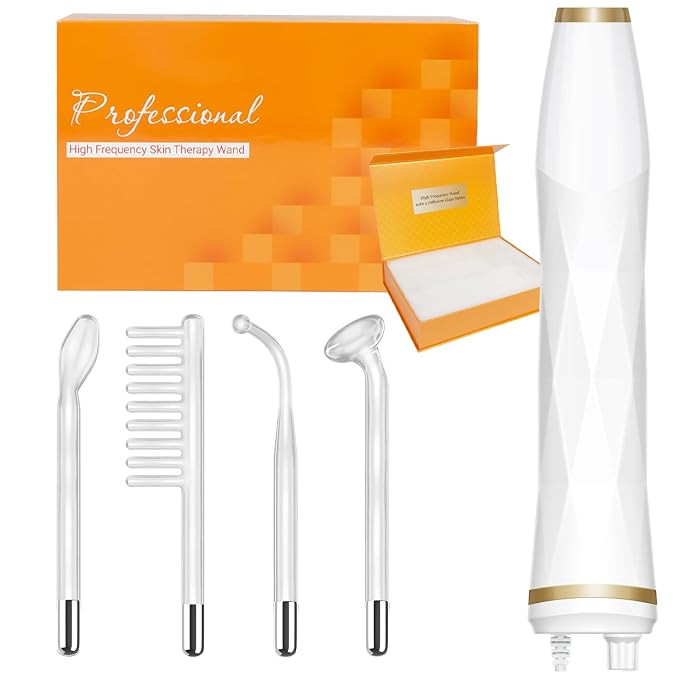 TUMAKOU Portable High Frequency Facial Machine - Orange High Frequency Face Skin Wand Device | Amazon (US)