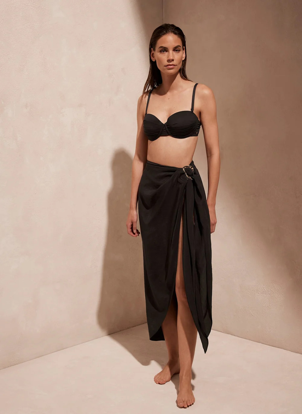 Black Gold Trim Sarong | Mint Velvet