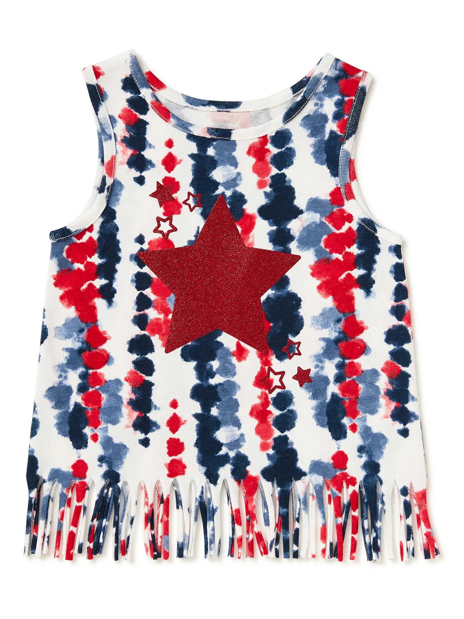 Way to Celebrate Baby Girls & Toddler Girls Star Fringe Tank Top, Sizes 12M-5T | Walmart (US)