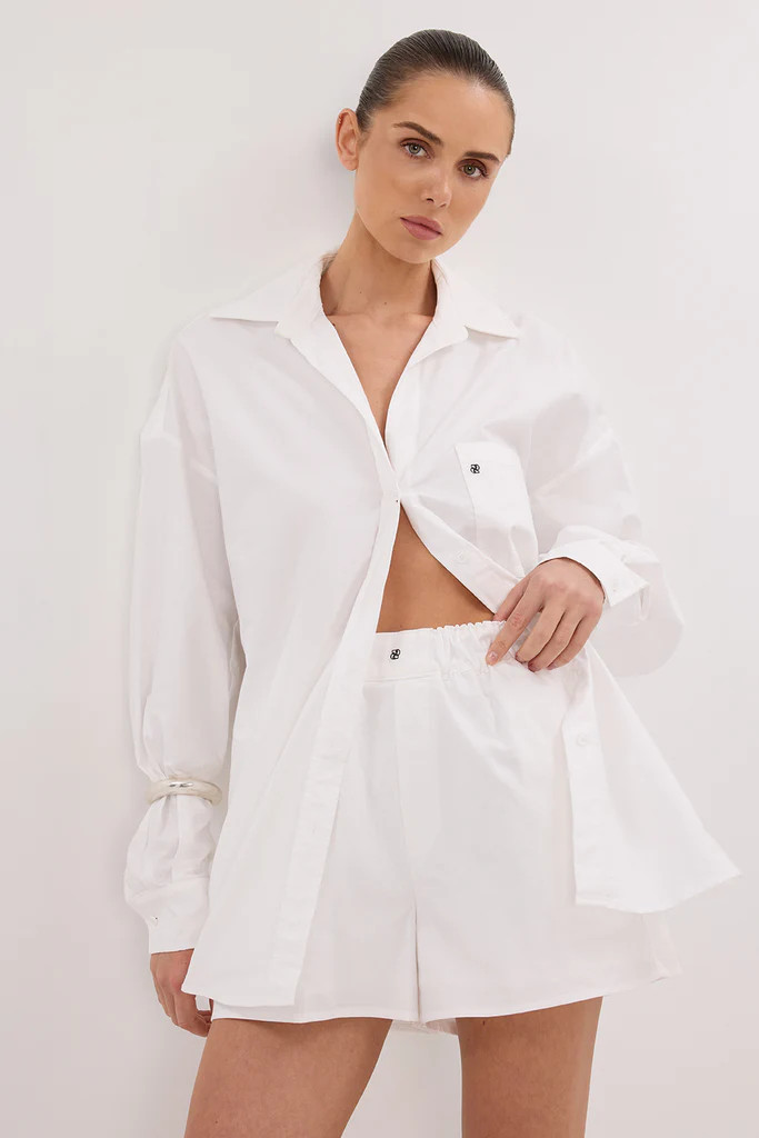 RHEA WHITE OVERSIZED COTTON SHIRT | DISSH