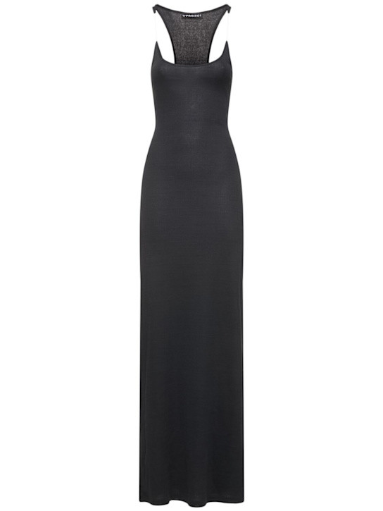 Ribbed knit invisible straps long dress | Luisaviaroma