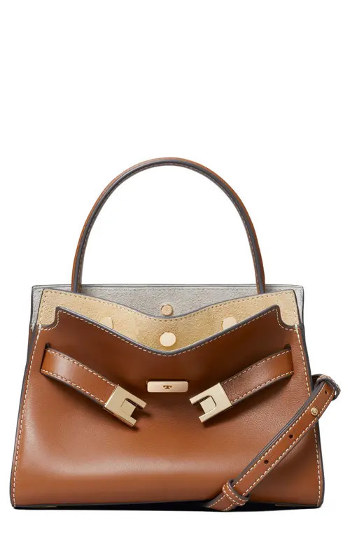Tory Burch Petite Lee Radziwill Leather Double Bag in Aged Tan at Nordstrom | Nordstrom