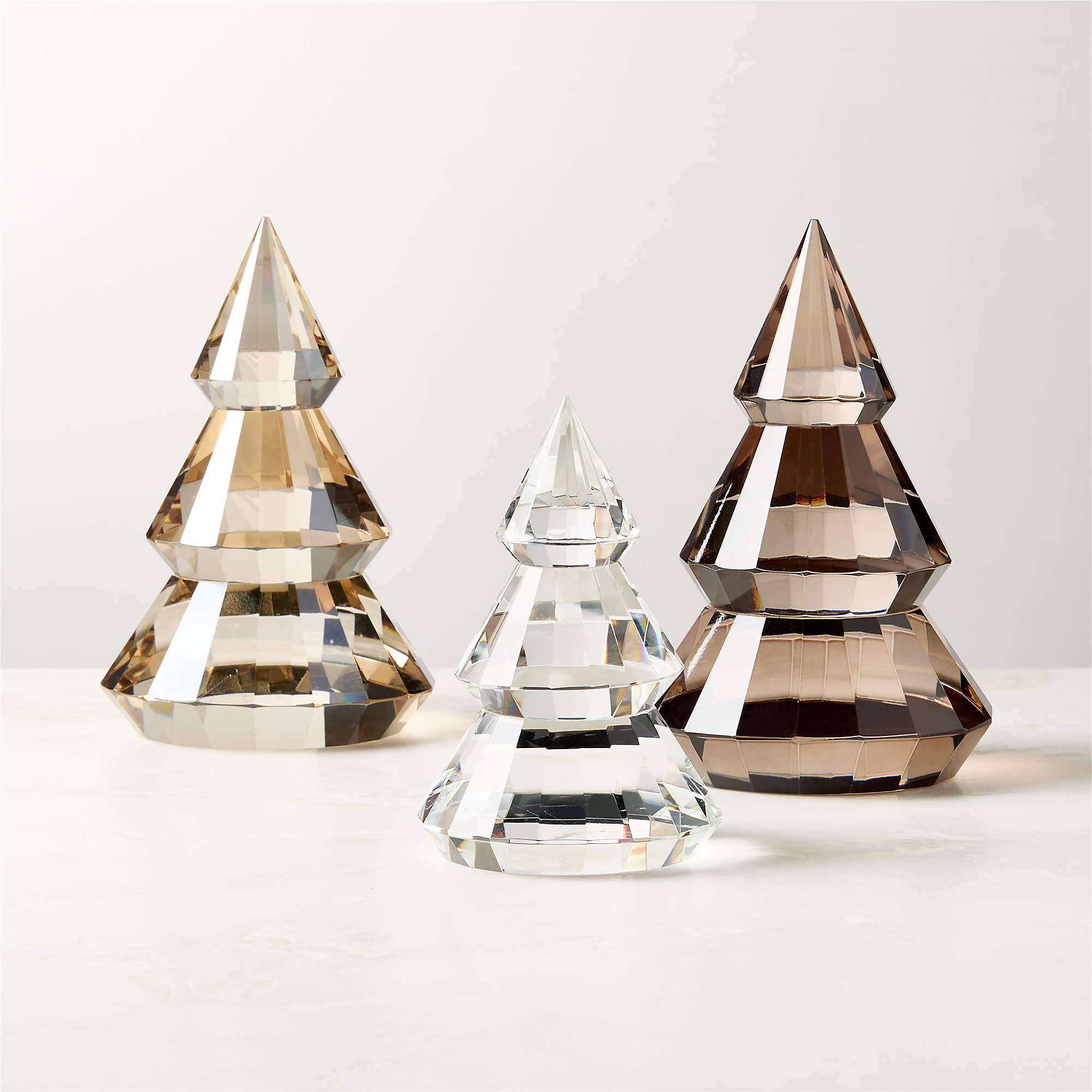 Adina Light Amber Crystal Christmas Tree Figure 7.5" + Reviews | CB2 | CB2