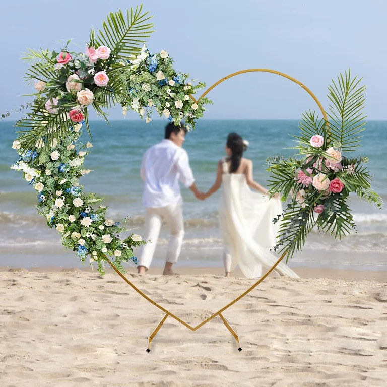 Large Size 6.89ft (2.1m) Gold Metal HeartArch Kit, Wedding Heart Arch Stand, Love Column Arch Fra... | Walmart (US)