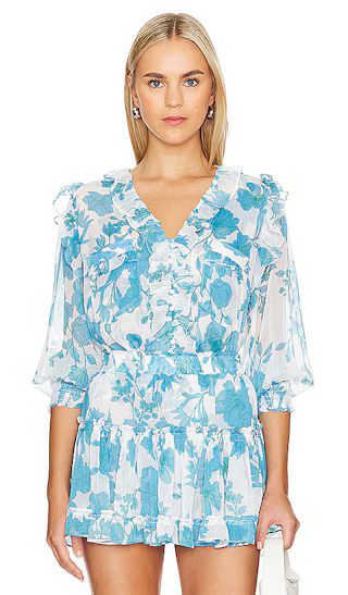 Sacha Top in Turquoise Flora | Revolve Clothing (Global)
