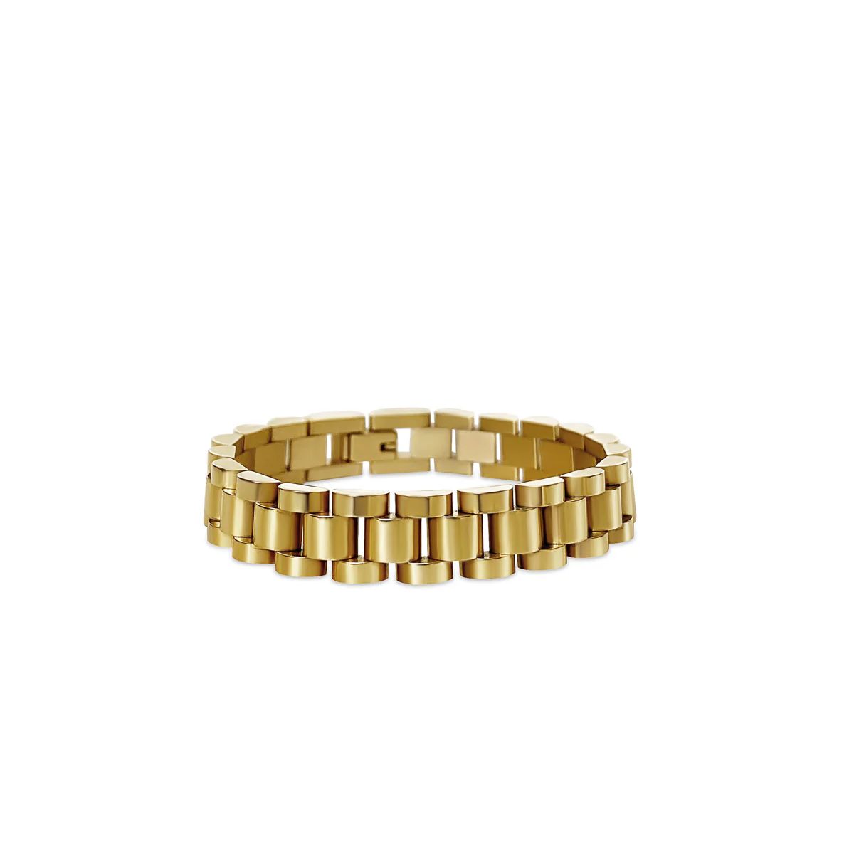 Gold Chunky Watch Band Bracelet | Anisa Sojka