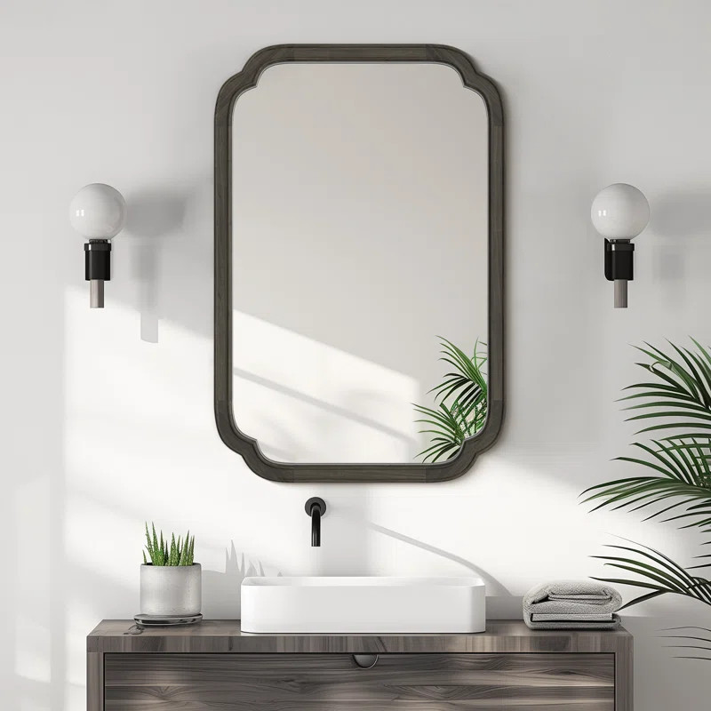 Ophelia & Co. Ali Wood Accent Wall for Bathroom, Decorative Mirror & Reviews | Wayfair | Wayfair North America