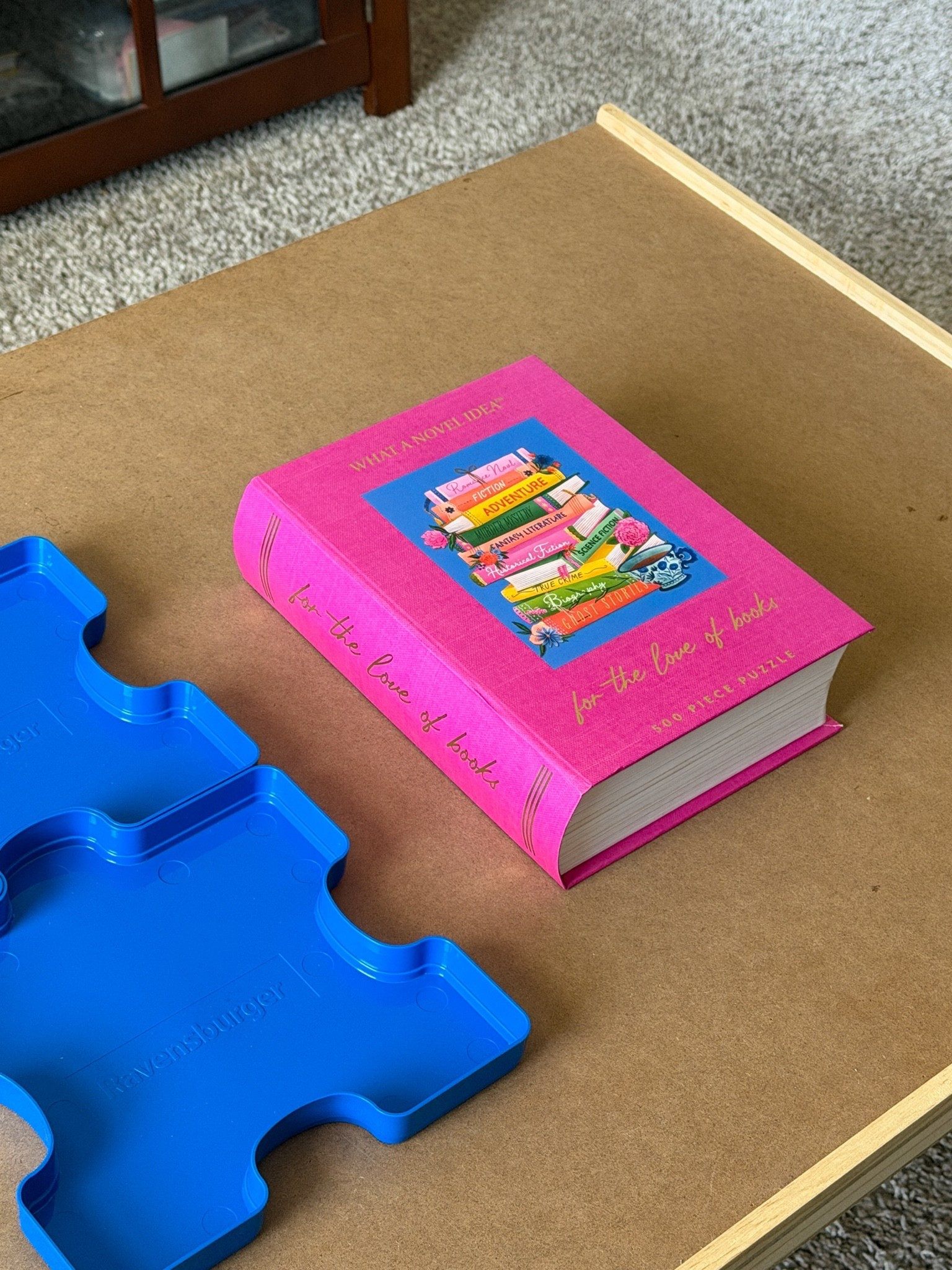 Finally starting a new jigsaw puzzle! This one is a book themed one, the design looks super cute and love that it came in a bookish looking box that can be reused as storage or put on the shelf like home decor. My puzzle board and sorting puzzle trays are not available anymore but Iinked a few similar ones I found. Not a necessity but they to elevate puzzle time!

#LTKdayinmylife #LTKHome