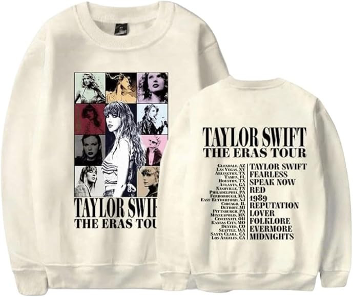 Women's taytay Sweatshirt Casual Long Sleeved Round Neck Taylor Printing Loose Plush Pullover | Amazon (US)