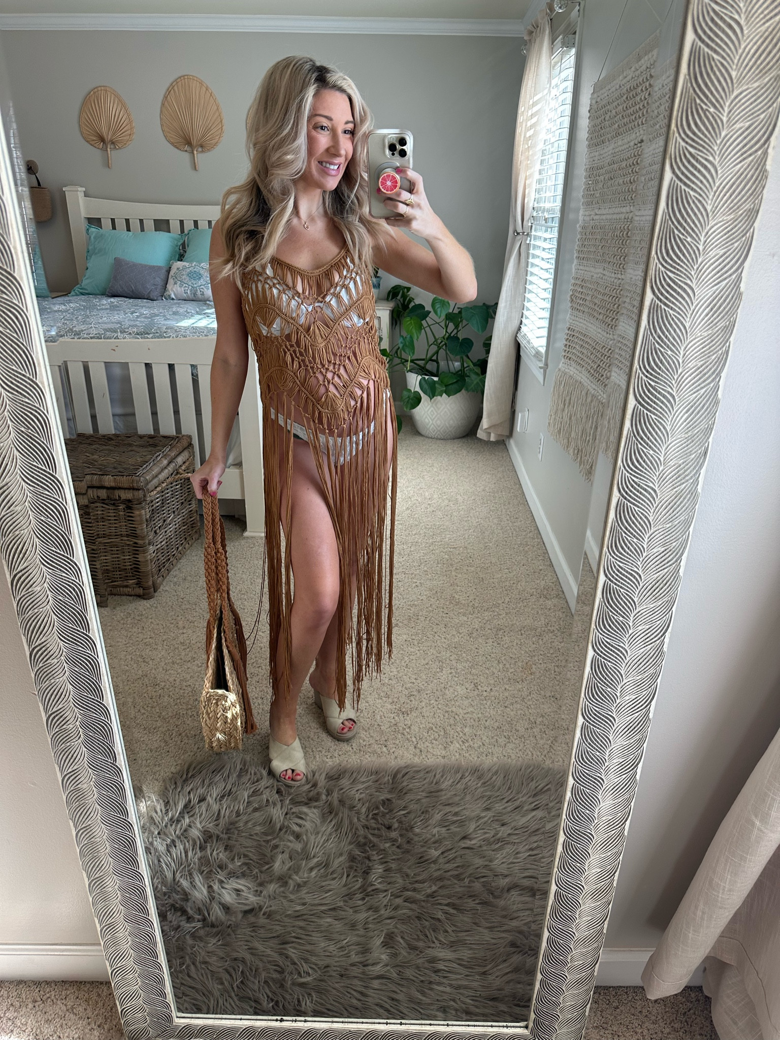 Swooning over this coverup for St Kitts!! Swimsuit is a small and bag is from Target 😍