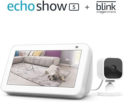 All-new Echo Show 5 (2nd Gen, 2021 release) - Glacier White bundle with Blink Mini | Amazon (US)