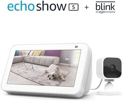 All-new Echo Show 5 (2nd Gen, 2021 release) - Glacier White bundle with Blink Mini | Amazon (US)
