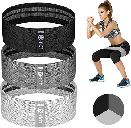 Te-Rich Resistance Bands for Legs and Butt, Fabric Women/Men Stretch Exercise Loops, Thick Wide N... | Amazon (US)