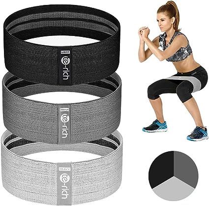 Te-Rich Resistance Bands for Legs and Butt, Fabric Workout Bands, Women/Men Stretch Exercise Loop... | Amazon (US)