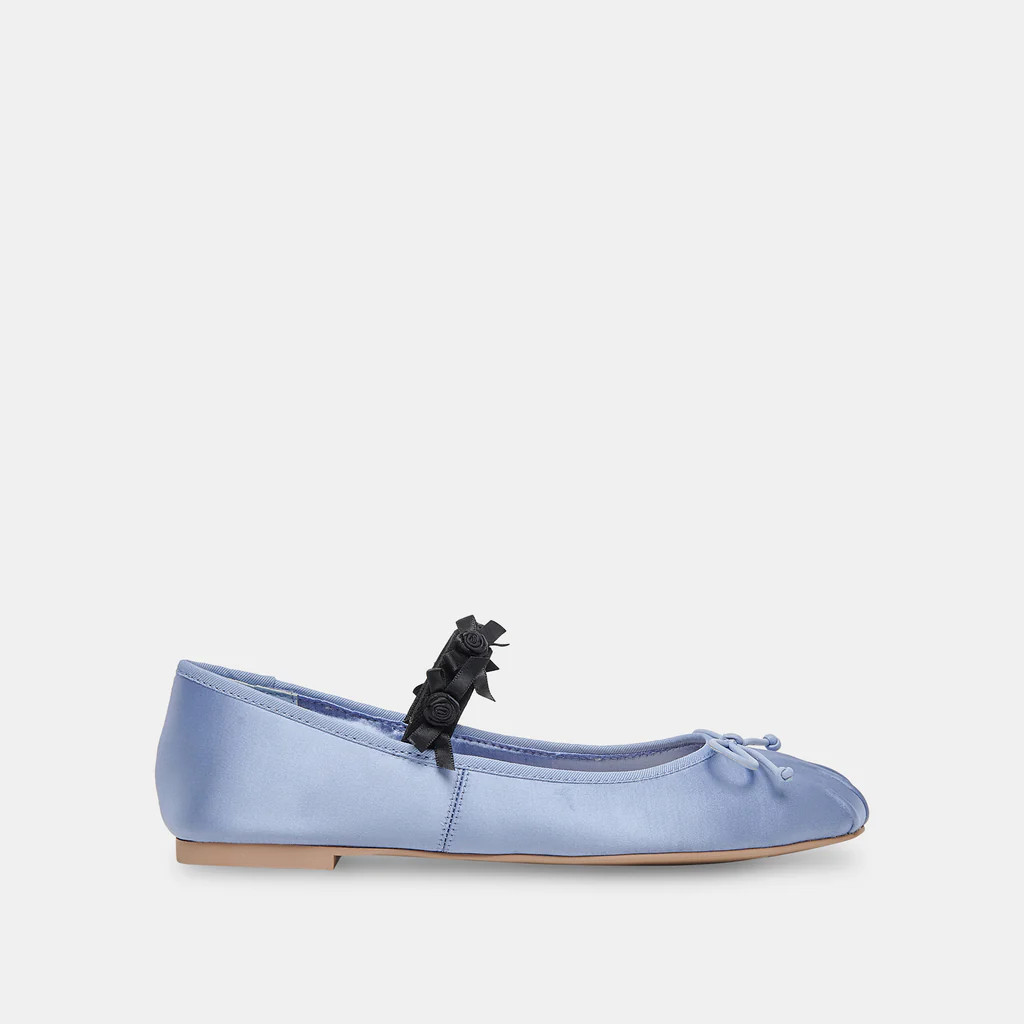 CLAIRA BALLET FLATS LIGHT BLUE MULTI SATIN | DolceVita.com