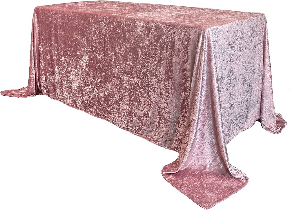 YOUR CHAIR COVERS - 90 x 156 Inch Rectangular Crushed Velvet Tablecloth for 8 ft. Rectangular Tab... | Amazon (US)