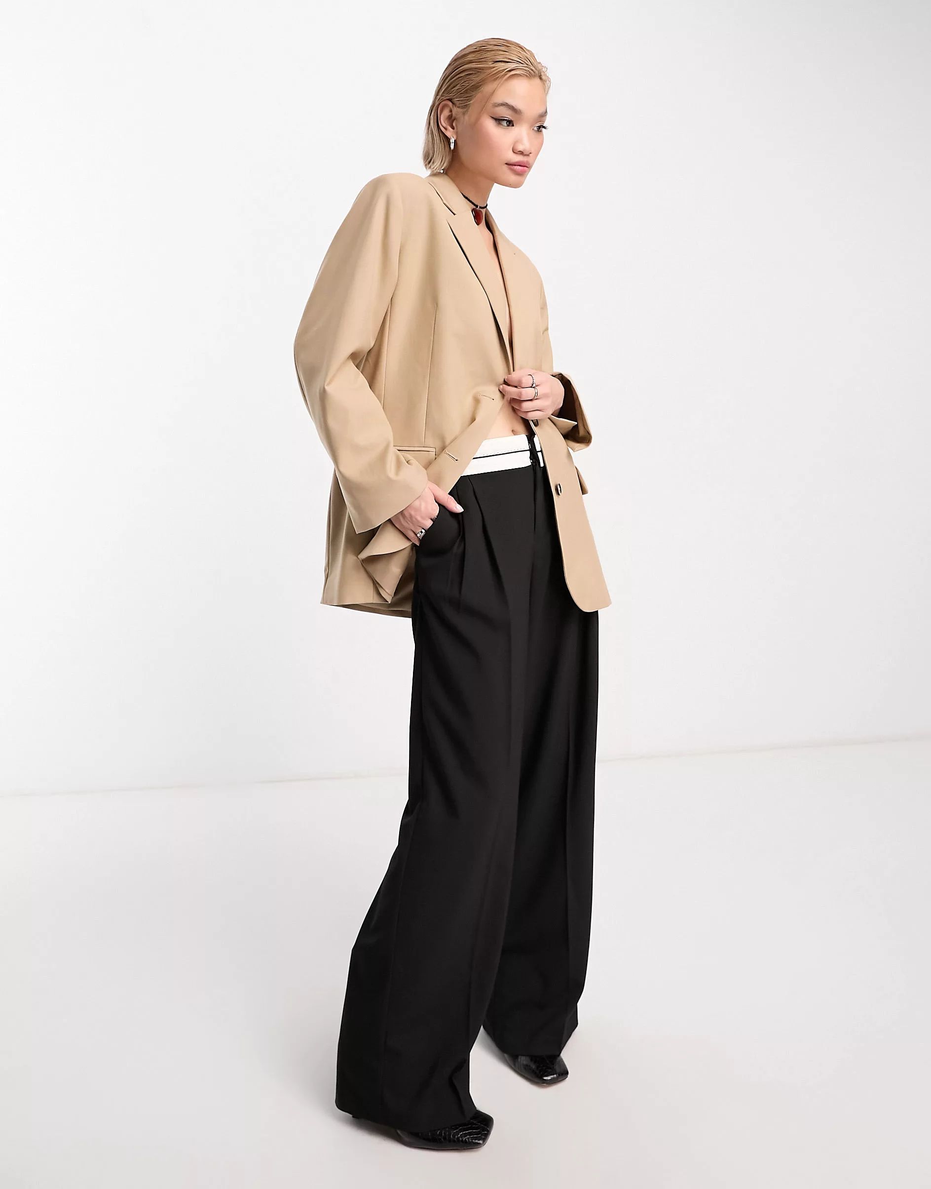 Weekday Erin oversized blazer in beige | ASOS | ASOS (Global)