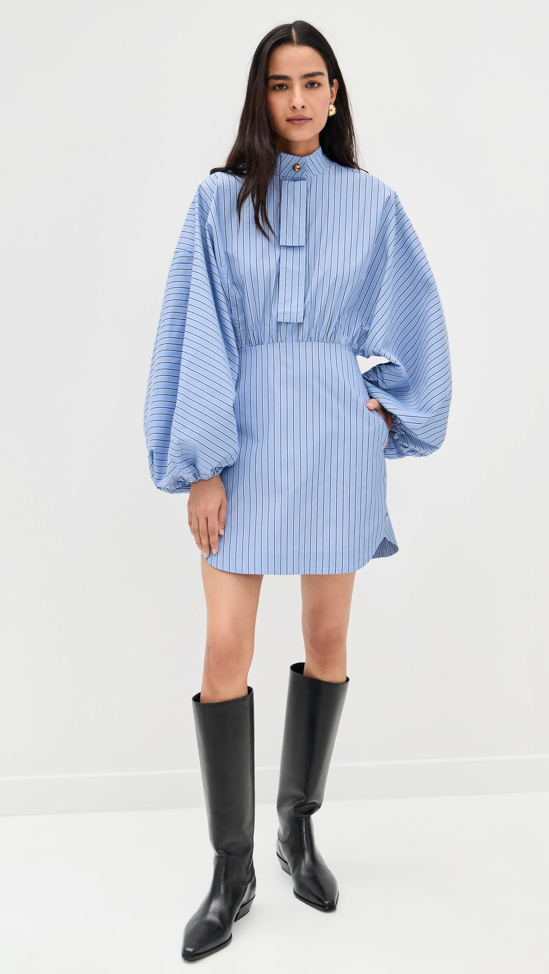 Zimmermann Drawstring Stripe Mini Dress Hydrangea Stripe 1 | Shopbop