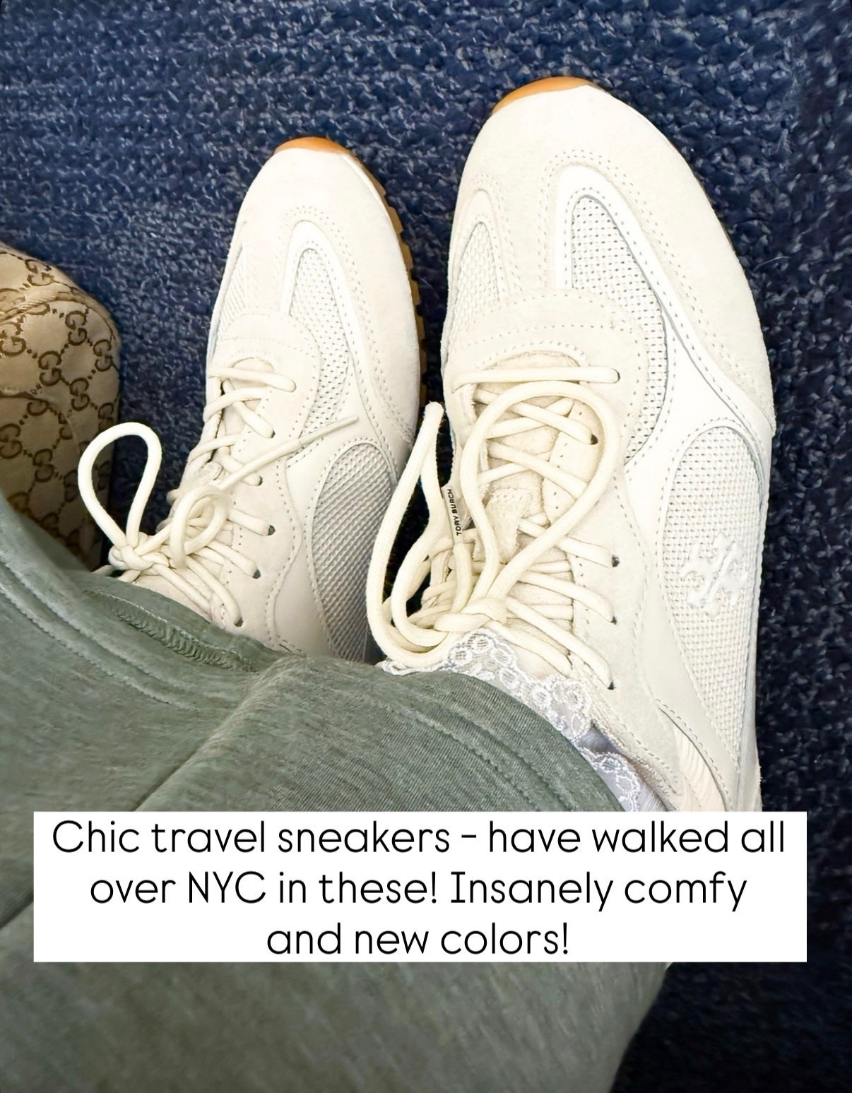 The best sneakers to wear to the airport and for travel + lots of walking! Feels like you’re walking on a cloud! Tory Burch field sneakers - I went up half a size.

#LTKootd #LTKPetite #LTKTravel