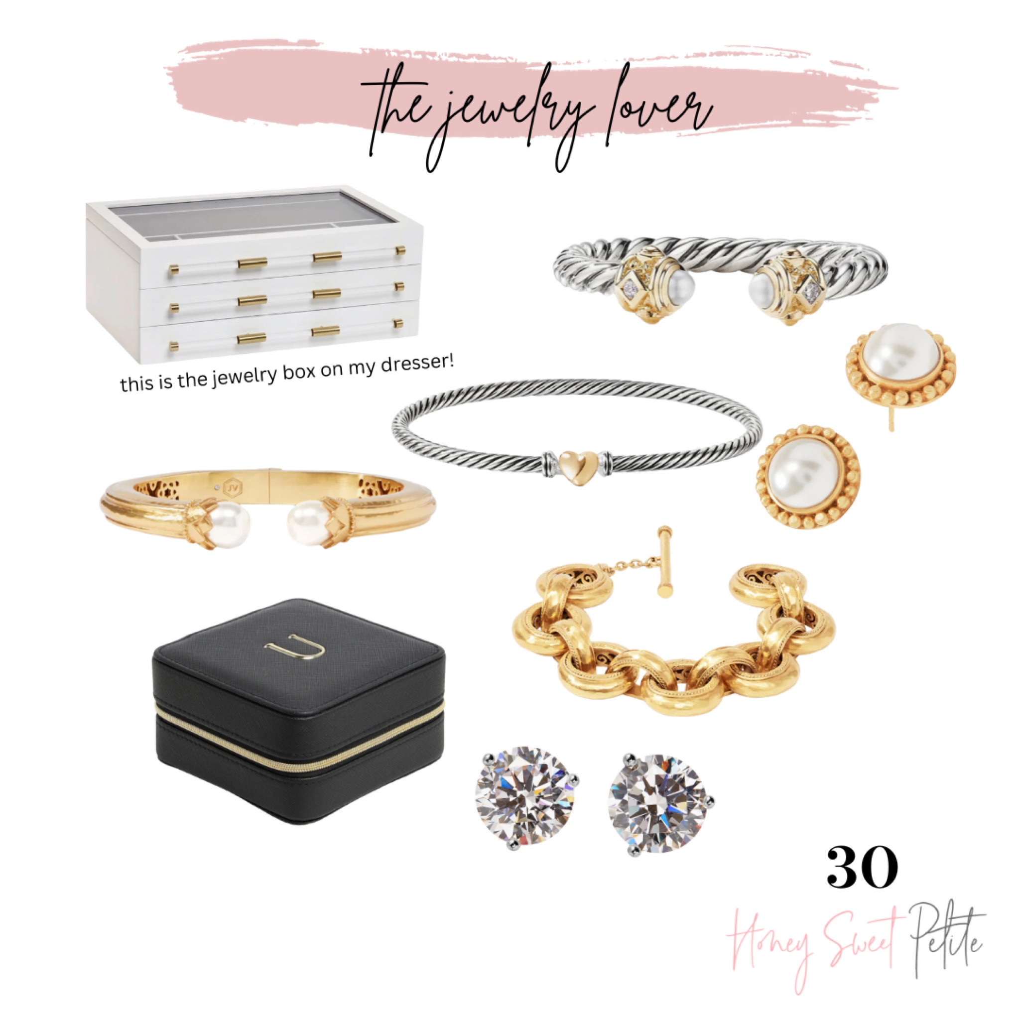 Christmas gift guide for the jewelry lover 

Jewelry 
Gold earrings 
David yurman 
Beauty 
Christmas gift 
Gifts for her 

#LTKstyletip #LTKHoliday #LTKGiftGuide