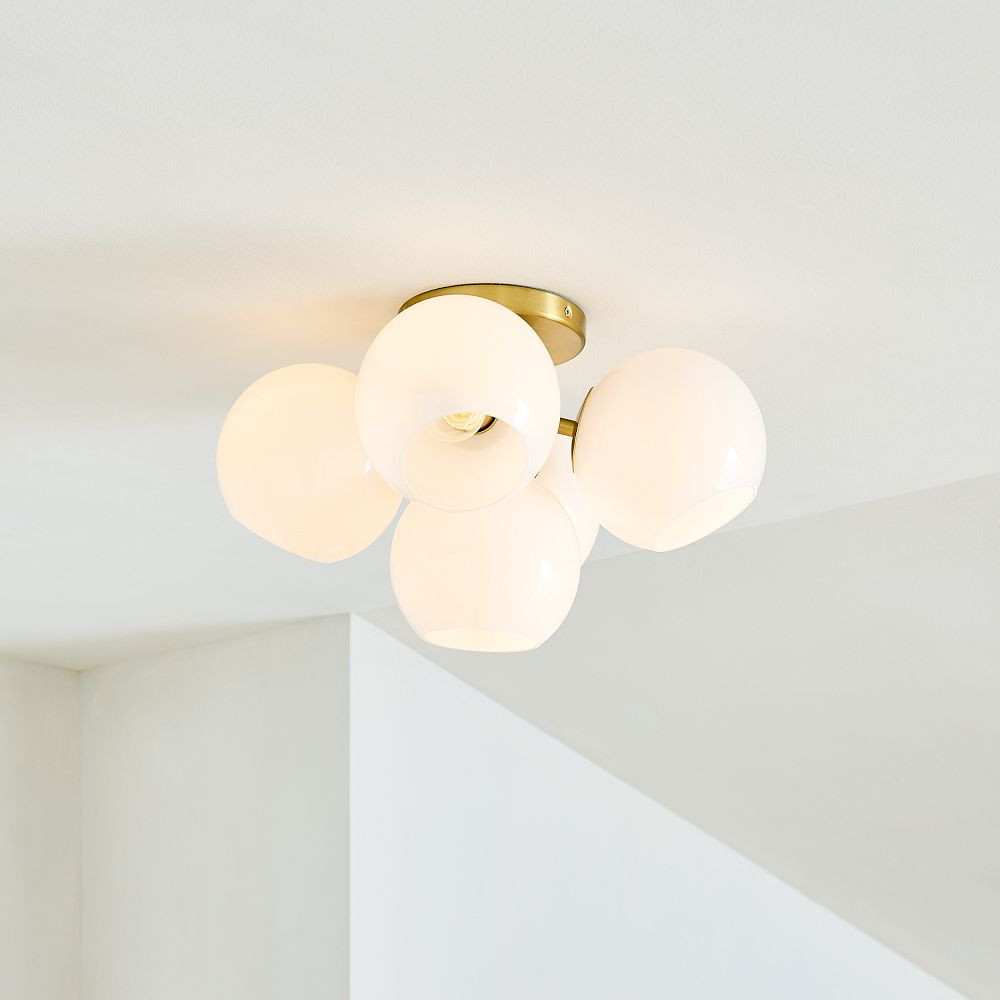 Staggered Glass 5-Light Flush Mount (17") | West Elm (US)