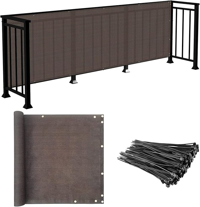 E&K Sunrise 3' x 15' Balcony Privacy Fence Screen Cover with Zip Ties Outdoor Screen Fence UV Pro... | Amazon (US)